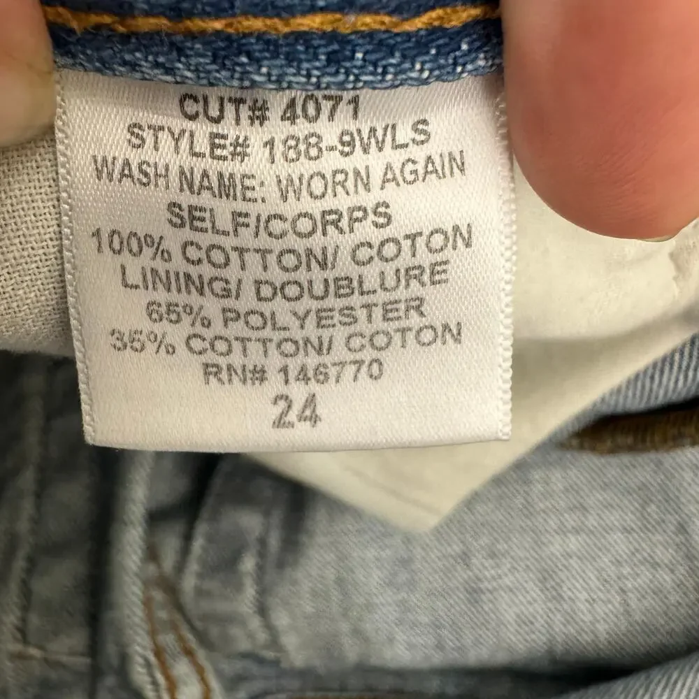 RE/DONE 80s Long Boy Short Distressed Denim Light Wash Boy Size 24